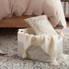 imageOIAHOMY 65L Blanket Basket Cotton Rope Woven Blanket storage for Living Room Rectangle Woven Baskets for Storage 201612 Brown and WhiteBlack and White