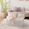 imageOIAHOMY 65L Blanket Basket Cotton Rope Woven Blanket storage for Living Room Rectangle Woven Baskets for Storage 201612 Brown and WhiteBlack and White