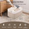 imageOIAHOMY 65L Blanket Basket Cotton Rope Woven Blanket storage for Living Room Rectangle Woven Baskets for Storage 201612 Brown and WhiteBrown and White