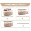 imageOIAHOMY 65L Blanket Basket Cotton Rope Woven Blanket storage for Living Room Rectangle Woven Baskets for Storage 201612 Brown and WhiteBrown and White