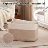 imageOIAHOMY 65L Blanket Basket Cotton Rope Woven Blanket storage for Living Room Rectangle Woven Baskets for Storage 201612 Brown and WhiteBrown and White