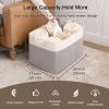 imageOIAHOMY 65L Blanket Basket Cotton Rope Woven Blanket storage for Living Room Rectangle Woven Baskets for Storage 201612 Brown and WhiteGrey and White