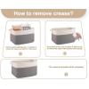 imageOIAHOMY 65L Blanket Basket Cotton Rope Woven Blanket storage for Living Room Rectangle Woven Baskets for Storage 201612 Brown and WhiteGrey and White