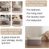 imageOIAHOMY 65L Blanket Basket Cotton Rope Woven Blanket storage for Living Room Rectangle Woven Baskets for Storage 201612 Brown and WhiteGrey and White