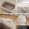 imageOIAHOMY Cotton Rope Storage Basket for Shelves Baskets for Organizing Rectangle Storage Bins with Handles Woven Toy Baskets for Nursery Room 13985quot87quot BrownBrown