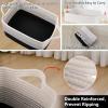 imageOIAHOMY Cotton Rope Storage Basket for Shelves Baskets for Organizing Rectangle Storage Bins with Handles Woven Toy Baskets for Nursery Room 13985quot87quot BrownWhite Black