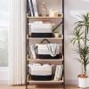 imageOIAHOMY Cotton Rope Storage Basket for Shelves Baskets for Organizing Rectangle Storage Bins with Handles Woven Toy Baskets for Nursery Room 13985quot87quot BrownWhite Black