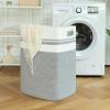 imageOIAHOMY Laundry HamperLaundry BasketTall Cotton Storage Basket with HandlesDecorative Blanket Basket for Living roomCollapsible Large Basket for ToysPillowsClothes16x13x22inYellow variegatedGray