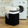 imageOIAHOMY Laundry HamperLaundry BasketTall Cotton Storage Basket with HandlesDecorative Blanket Basket for Living roomCollapsible Large Basket for ToysPillowsClothes16x13x22inYellow variegatedBlack