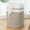 imageOIAHOMY Laundry HamperLaundry BasketTall Cotton Storage Basket with HandlesDecorative Blanket Basket for Living roomCollapsible Large Basket for ToysPillowsClothes16x13x22inYellow variegatedYellow variegated