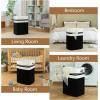 imageOIAHOMY Laundry HamperLaundry BasketTall Cotton Storage Basket with HandlesDecorative Blanket Basket for Living roomCollapsible Large Basket for ToysPillowsClothes16x13x22inYellow variegatedBlack
