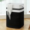 imageOIAHOMY Laundry HamperLaundry BasketTall Cotton Storage Basket with HandlesDecorative Blanket Basket for Living roomCollapsible Large Basket for ToysPillowsClothes16x13x22inYellow variegatedBlack