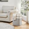 imageOIAHOMY Laundry HamperLaundry BasketTall Cotton Storage Basket with HandlesDecorative Blanket Basket for Living roomCollapsible Large Basket for ToysPillowsClothes16x13x22inYellow variegatedGray