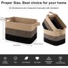imageOIAHOMY Storage Basket Woven Baskets for Storage Cotton Rope Basket for toysTowel Baskets for Bathroom  Pack of 3 Gradient YellowBlack  Brown