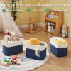 imageOIAHOMY Storage Basket Woven Baskets for Storage Cotton Rope Basket for toysTowel Baskets for Bathroom  Pack of 3 Gradient YellowGradient Blue