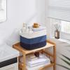 imageOIAHOMY Storage Basket Woven Baskets for Storage Cotton Rope Basket for toysTowel Baskets for Bathroom  Pack of 3 Gradient YellowGradient Blue