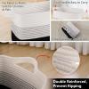imageOIAHOMY Storage Basket Woven Baskets for Storage Cotton Rope Basket for toysTowel Baskets for Bathroom  Pack of 3 Gradient YellowGradient Dark