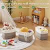 imageOIAHOMY Storage Basket Woven Baskets for Storage Cotton Rope Basket for toysTowel Baskets for Bathroom  Pack of 3 Gradient YellowGradient Dark Gray
