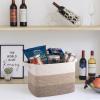 imageOIAHOMY Storage Basket Woven Baskets for Storage Cotton Rope Basket for toysTowel Baskets for Bathroom  Pack of 3 Gradient YellowGradient Yellow
