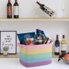 imageOIAHOMY Storage Basket Woven Baskets for Storage Cotton Rope Basket for toysTowel Baskets for Bathroom  Pack of 3 Gradient YellowRainbow Pastel