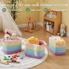 imageOIAHOMY Storage Basket Woven Baskets for Storage Cotton Rope Basket for toysTowel Baskets for Bathroom  Pack of 3 Gradient YellowRainbow Pastel