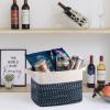 imageOIAHOMY Storage Basket Woven Baskets for Storage Cotton Rope Basket for toysTowel Baskets for Bathroom  Pack of 3 Gradient YellowWhite Blue