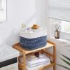 imageOIAHOMY Storage Basket Woven Baskets for Storage Cotton Rope Basket for toysTowel Baskets for Bathroom  Pack of 3 Gradient YellowWhite Blue