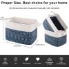 imageOIAHOMY Storage Basket Woven Baskets for Storage Cotton Rope Basket for toysTowel Baskets for Bathroom  Pack of 3 Gradient YellowWhite Blue
