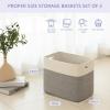 imageOIAHOMY Storage baskets for Shelf Toy Storage Basket Collapsible Storage Bins Blanket Basket Living Room Closet Storage for Bedroom 15 x 98 x 118 InchesPack of 2Brown FSBHP02Grey