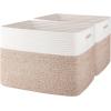 imageOIAHOMY Storage baskets for Shelf Toy Storage Basket Collapsible Storage Bins Blanket Basket Living Room Closet Storage for Bedroom 15 x 98 x 118 InchesPack of 2Brown FSBHP02Brown