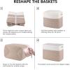 imageOIAHOMY Storage baskets for Shelf Toy Storage Basket Collapsible Storage Bins Blanket Basket Living Room Closet Storage for Bedroom 15 x 98 x 118 InchesPack of 2Brown FSBHP02Brown