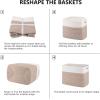 imageOIAHOMY Storage baskets for Shelf Toy Storage Basket Collapsible Storage Bins Blanket Basket Living Room Closet Storage for Bedroom 15 x 98 x 118 InchesPack of 2Brown FSBHP02Brown