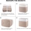 imageOIAHOMY Storage baskets for Shelf Toy Storage Basket Collapsible Storage Bins Blanket Basket Living Room Closet Storage for Bedroom 15 x 98 x 118 InchesPack of 2Brown FSBHP02Brown