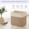 imageOIAHOMY Storage baskets for Shelf Toy Storage Basket Collapsible Storage Bins Blanket Basket Living Room Closet Storage for Bedroom 15 x 98 x 118 InchesPack of 2Brown FSBHP02Brown