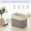 imageOIAHOMY Storage baskets for Shelf Toy Storage Basket Collapsible Storage Bins Blanket Basket Living Room Closet Storage for Bedroom 15 x 98 x 118 InchesPack of 2Brown FSBHP02Grey