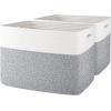 imageOIAHOMY Storage baskets for Shelf Toy Storage Basket Collapsible Storage Bins Blanket Basket Living Room Closet Storage for Bedroom 15 x 98 x 118 InchesPack of 2Brown FSBHP02Grey