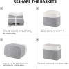 imageOIAHOMY Storage baskets for Shelf Toy Storage Basket Collapsible Storage Bins Blanket Basket Living Room Closet Storage for Bedroom 15 x 98 x 118 InchesPack of 2Brown FSBHP02Grey