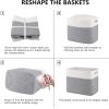 imageOIAHOMY Storage baskets for Shelf Toy Storage Basket Collapsible Storage Bins Blanket Basket Living Room Closet Storage for Bedroom 15 x 98 x 118 InchesPack of 2Brown FSBHP02Grey
