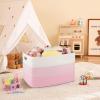 imageOIAHOMY 108L Super Large Blanket Basket 25x16x16108L Rectangle Woven Baskets for Storage Cotton Rope Basket For Living Room Toy Storage with Handle Gradient BrownPinkWhite