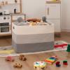 imageOIAHOMY 108L Super Large Blanket Basket 25x16x16108L Rectangle Woven Baskets for Storage Cotton Rope Basket For Living Room Toy Storage with Handle Gradient BrownGradient Grey