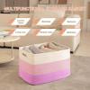 imageOIAHOMY 108L Super Large Blanket Basket 25x16x16108L Rectangle Woven Baskets for Storage Cotton Rope Basket For Living Room Toy Storage with Handle Gradient BrownGradient Pink