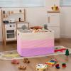 imageOIAHOMY 108L Super Large Blanket Basket 25x16x16108L Rectangle Woven Baskets for Storage Cotton Rope Basket For Living Room Toy Storage with Handle Gradient BrownGradient Pink