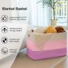 imageOIAHOMY 108L Super Large Blanket Basket 25x16x16108L Rectangle Woven Baskets for Storage Cotton Rope Basket For Living Room Toy Storage with Handle Gradient BrownGradient Pink