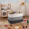 imageOIAHOMY 108L Super Large Blanket Basket 25x16x16108L Rectangle Woven Baskets for Storage Cotton Rope Basket For Living Room Toy Storage with Handle Gradient BrownGradient Dark Grey