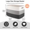 imageOIAHOMY 108L Super Large Blanket Basket 25x16x16108L Rectangle Woven Baskets for Storage Cotton Rope Basket For Living Room Toy Storage with Handle Gradient BrownGradient Dark Grey