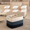 imageOIAHOMY 108L Super Large Blanket Basket 25x16x16108L Rectangle Woven Baskets for Storage Cotton Rope Basket For Living Room Toy Storage with Handle Gradient BrownGradient Blue