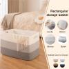 imageOIAHOMY 108L Super Large Blanket Basket 25x16x16108L Rectangle Woven Baskets for Storage Cotton Rope Basket For Living Room Toy Storage with Handle Gradient BrownGradient Grey