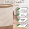 imageOIAHOMY 80L Laundry Baskets Hamper with HandlesDecorative Basket for Living roomWoven Storage Basket for Toys BinPillows BlanketsClothes20x18inGradient YellowWhiteYellow