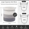imageOIAHOMY 80L Laundry Baskets Hamper with HandlesDecorative Basket for Living roomWoven Storage Basket for Toys BinPillows BlanketsClothes20x18inGradient YellowGradient Gray