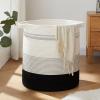 imageOIAHOMY 80L Laundry Baskets Hamper with HandlesDecorative Basket for Living roomWoven Storage Basket for Toys BinPillows BlanketsClothes20x18inGradient YellowGradient Dark